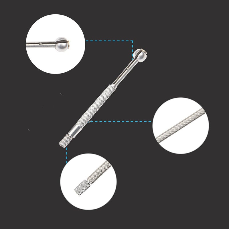 Beslands مجموعة قياس الثقوب، نطاق 1/8" إلى 1/2"، جهاز قياس بؤري تلسكوبي، نوع الكرة، قياس تلسكوبي صغير، 4 قطع كاملة، بوصة/مم، دقة عالية (1/8" إلى 1/2") - Image 2